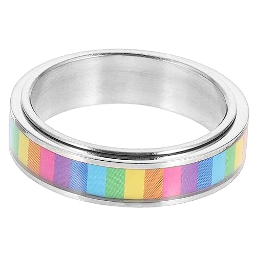 PartyKindom Regenbogenring Lgbt Pride Langlebiger Stilvoller Schmuck für Frauen und Hautfreundlich Modisches Accessoire zur Unterstützung der Lgbtq Community von PartyKindom