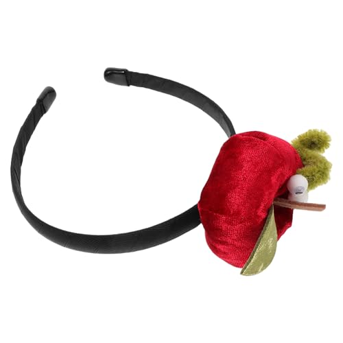 PartyKindom Retro-Apfel-Haarschmuck stirnband weihnachtskugel stirnbänder Apfelrotes Retro-Haarband Weihnachts -Kopfbedeckung winterstirnbänder für männer Apfel Kostüm Weihnachtshaarband Stoff von PartyKindom