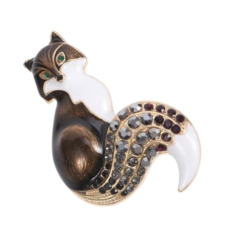 PartyKindom Retro Fuchs Brosche Vintage Anstecknadel aus Hochwertigem Legierungsmetall Eleganter Kleidungsschmuck für Jacken Taschen Schals und Hüte Langlebiges Modeaccessoire für Damen und von PartyKindom
