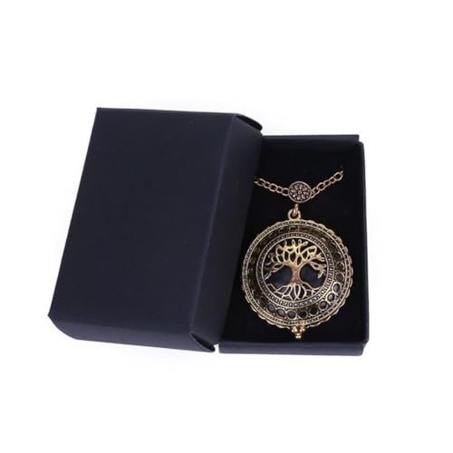 PartyKindom Retro Lebensbaum Anhänger Halskette aus Legierung mit Filigranem Hohlmuster und Lupe Langlebiger Vintage schmuck für Damen Geeignet für Alltag Party und Geschenk von PartyKindom