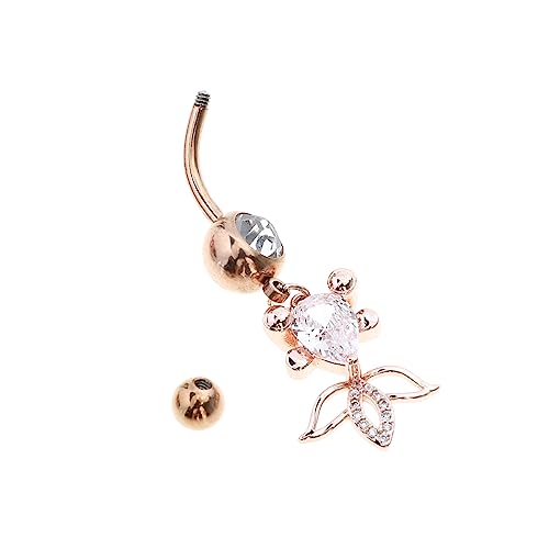 PartyKindom Bauchnabelring Piercing Schmuck Nabelring Strass Goldfisch Charm Für Frauen von PartyKindom