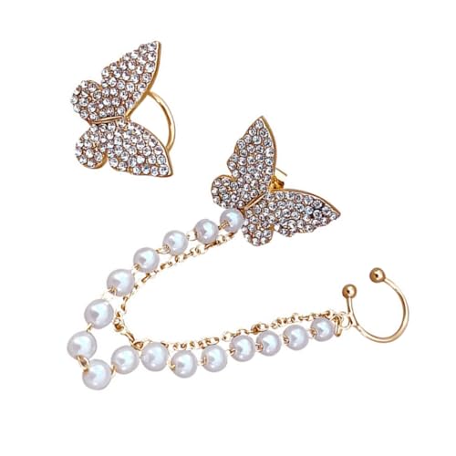 PartyKindom Rhinestone Schmetterlings Ohrringe für Damen Funkelnde Ohrstecker und Ohrmanschetten im Modischen Design für Frauen Mädchen und Besondere Anlässe von PartyKindom