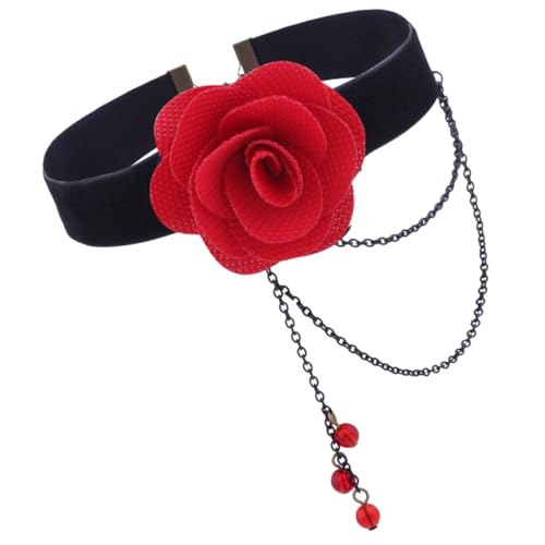 PartyKindom Rosen choker Halskette Damen Vintage Gothik Stil Blüten Schmuck Elegant Komfortabel für Geburtstag Hochzeit Party von PartyKindom