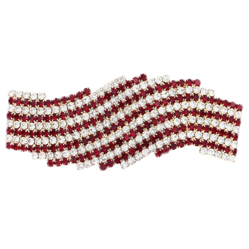 PartyKindom Roter Strass Haarklammer für Damen Funkelnde Haarspange mit Glitzernden Kristallen Eleganter Hochzeitshaarschmuck Robustes Design Vielseitig für Festliche Anlässe und Alltag von PartyKindom