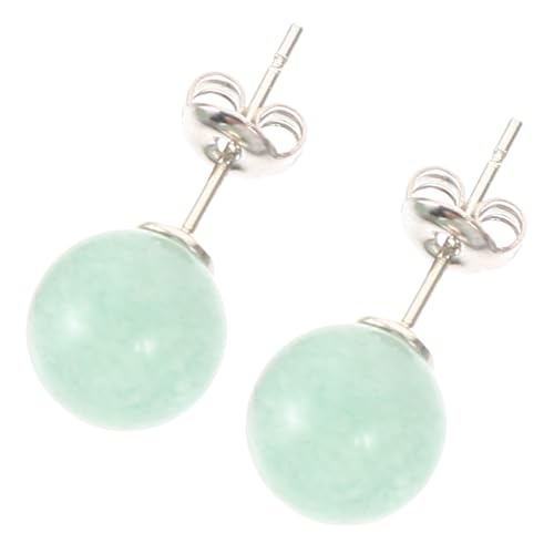 PartyKindom Runde Ohrringe Damen Ohrstecker Grün Aventurin Natürliche Edelstein Ohrschmuck Hypoallergen Leicht Modisch für Alltag und Party von PartyKindom