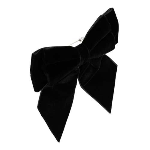 PartyKindom Samtbrosche Schleifenbrosche für Damen Stifte Damen Accessoires Schleifenbroschen Mode Bowknot-Brosche modische Kragennadel Frauen Fliege weibliche Brosche Samtstoff Schwarz von PartyKindom