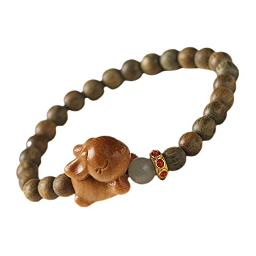 PartyKindom Sandelholz Perlenarmband für Niedliches Kaninchen Armband für Freunde Grüne Sandelholz Handgelenk Kette für Geburtstag Weihnachten Valentinstag Muttertag von PartyKindom