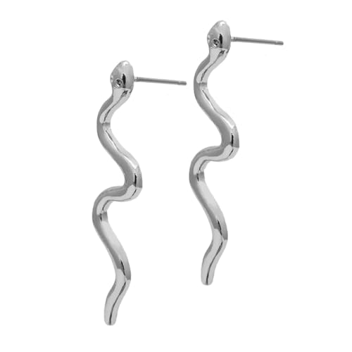 PartyKindom Schlangenförmige Ohrstecker Damen aus Langlebiger Legierung Stylische Mini Snake Ohrringe Geometrisches Design Vielseitig Kombinierbar für Alltag und Party Modischer Schmuck von PartyKindom