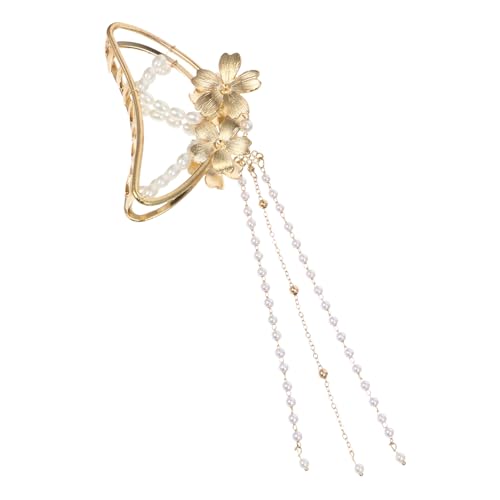 PartyKindom Schmetterling Haarklammer Damen Metallklammer mit Perlen und Quaste Großer Haarclip Stilvolle Haarspange für Frauen und Mädchen Modisches Haar accessoire von PartyKindom