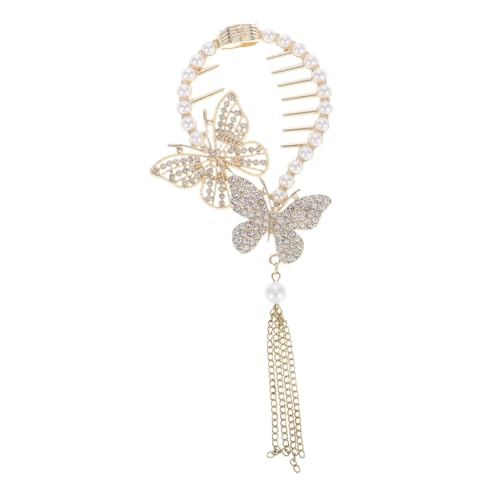 PartyKindom Schmetterlings Haarspange mit Strasssteinen Dekorative Haar Accessoires für und Mädchen Perlenquaste für Pferdeschwanz und Hochsteckfrisuren Glamourös und Elegant von PartyKindom