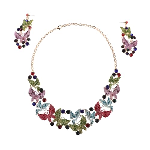 PartyKindom Schmetterling Schmuckset Öl Inlay Halskette Ohrringe Damen Hypoallergen Hochzeit Party Abendmode Accessoire PartyKindom Schmetterling Schmuckset Öl Inlay Halskette Ohrringe Damen Hypoallergen Hochzeit Party Abendmode Accessoire von PartyKindom