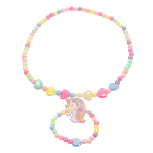 PartyKindom Schmuckset Unicorn Halskette und Perlenarmband aus Niedliches Langlebiges für Mädchen Geeignet für Geburtstage Partys und Alltag von PartyKindom