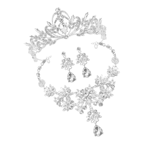 PartyKindom Schmuckset für Mädchen Krone Halskette und Ohrringe mit Strass Perfektes Party Accessoire für Hochzeiten Geburtstagsfeiern und Besondere Anlässe von PartyKindom