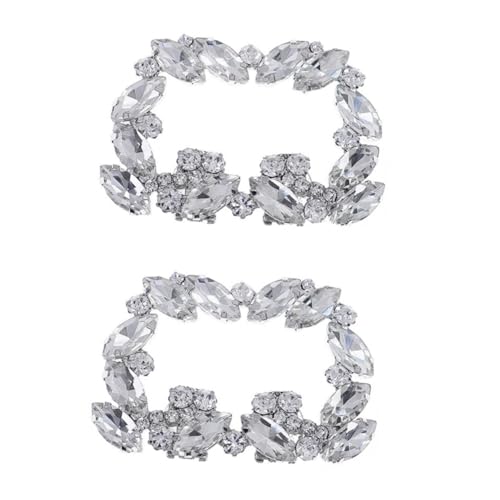 PartyKindom Schuhclips Strass Schuhschmuck Brautschuh Dekorative Abnehmbare Schuhschnalle Eleganter Damenschmuck für Hochzeit Party und Alltag von PartyKindom