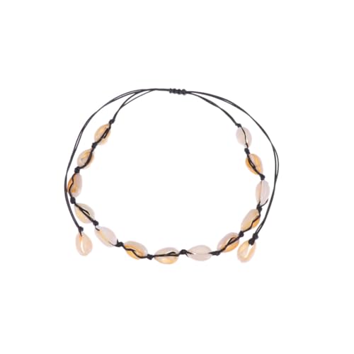 PartyKindom Schwarze Muschel Halskette Damen Natürliche Shell Anhänger Leichte Bohemian Kette Verstellbar Elegant für Strand Party Alltag von PartyKindom
