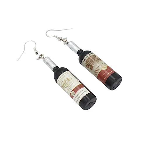 PartyKindom Ohrringe in Weinflaschenform Ohrhaken Ohrhänger Ohrschmuck Modeohrringe Schwarz Ohrschmuck Ohrhaken Ohrhänger Weinflaschenohrringe von PartyKindom