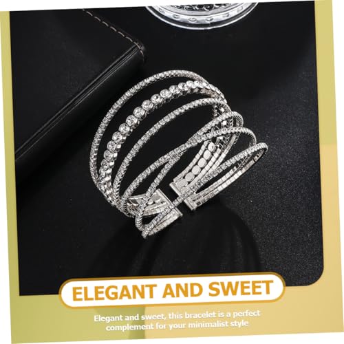 PartyKindom Shiny Full Rhinestone Armband Damen Glitzer Strass Bangle Elegantes Funkelndes Schmuckstück für Teenager Geschenk Weihnachten Muttertag Geburtstag von PartyKindom