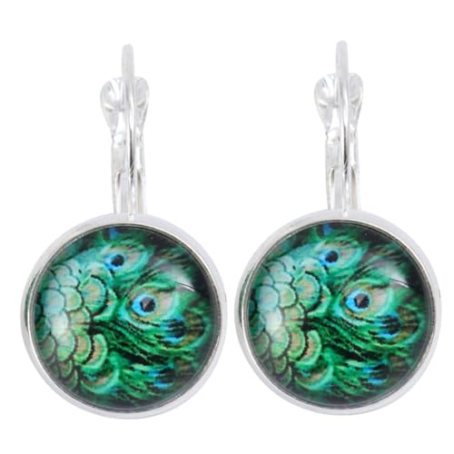 PartyKindom Silberne Retro Ohrringe mit Pfauenfeder Anhängern Modische Leichte Ohrhänger für Damen Langlebig und Hautfreundlich Geeignet für Party und Alltag von PartyKindom