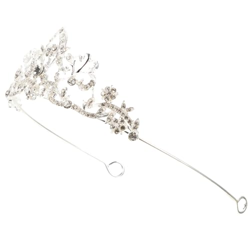 PartyKindom Silberne Strasskrone Damen Hochzeit Braut Tiara Haarschmuck mit Funkelnden Kristallen Elegantes Kopfband für Braut Party Fest Feier von PartyKindom