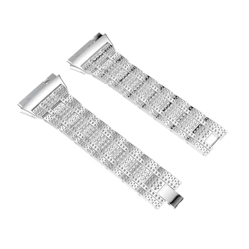 PartyKindom Smartwatch Armband mit Funkelnden Strasssteinen Verstellbares Ersatzarmband für Silbernes Metallarmband Stilvolles Schmuck Uhrenband für Damen und Herren von PartyKindom