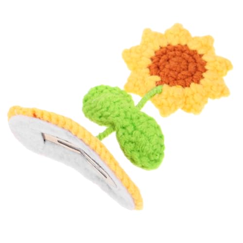 PartyKindom Sonnenblumen Haarklammer aus Wolle und Gehäkelte Haarspange für Mädchen Modisches Accessoire für Sommerfestivals und Besondere Anlässe von PartyKindom