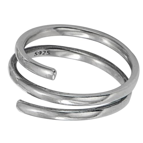 PartyKindom Sterling Silber Damen Ring Verstellbarer Wrap Around Ring für Frauen Eleganter Schmuck für Verlobung Hochzeit oder Besondere Anlässe Stilvolles Design Hypoallergen von PartyKindom