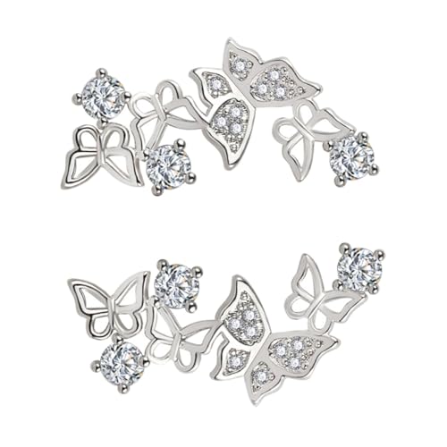 PartyKindom Sterling Silber Ohrstecker Damen Schmetterling Zirkonia Ohrschmuck Stilvolle Mädchen Ohrhänger Modisch für Alltag Party von PartyKindom