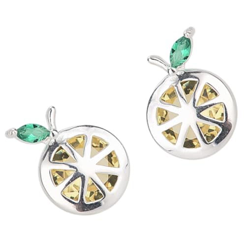 PartyKindom Sterlingsilber Zitronen Ohrstecker Damen Kreative Gelbe Frucht Ohrringe Leicht Allergikerfreundlich Sommer Ohrschmuck Elegant Klein von PartyKindom