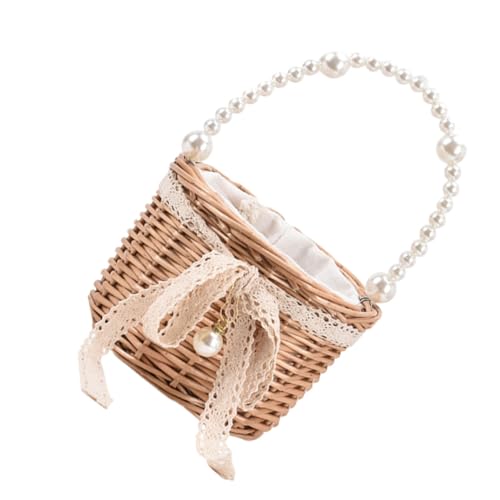 PartyKindom Strandtasche Damen Kleine Strohtasche Handgefertigt aus Natürlichem Rattan mit Großer Kapazität Vielseitige Sommer handtasche für Urlaub Party Shopping und Strandurlaub von PartyKindom