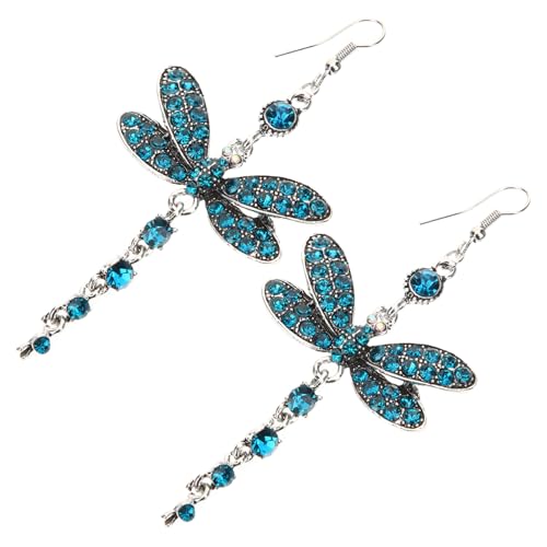 PartyKindom Strass Dragonfly Ohrringe Damen Dangle Ohrschmuck mit Funkelnden Kristallen Leichte Modische Ohrhänger für Alltag Party Hochzeit und Geeignet für Frauen und Teens von PartyKindom