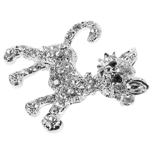 PartyKindom Strass Katze Brosche Damen Anstecknadel Glänzend Legierung Niedliche Kätzchen Schmuck Geschenk für Kleidung und Pullover Dekoration von PartyKindom