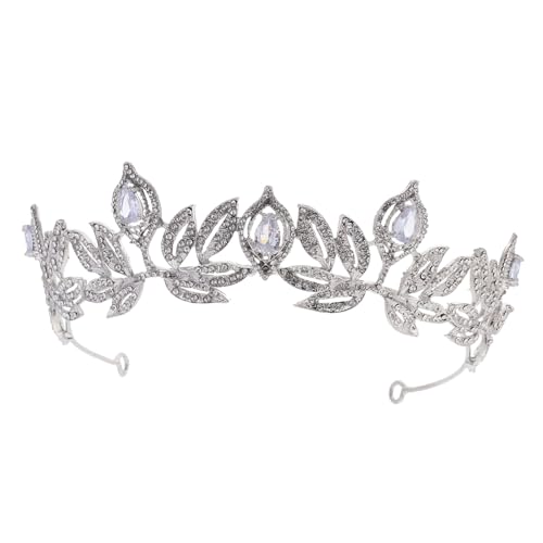 PartyKindom Strass Krone Braut Haarschmuck Hochzeit Tiara Silber Glänzend Elegant Für Partys Zeremonien Jubiläen von PartyKindom