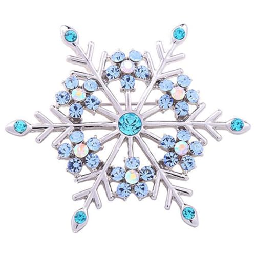 PartyKindom Strass Schneeflocken Brosche Vintage Design mit Blaugrünen Kristallen Eleganter Lapel Pin für Damen Weihnachten Hochzeit Party Geschenkidee für Frauen von PartyKindom