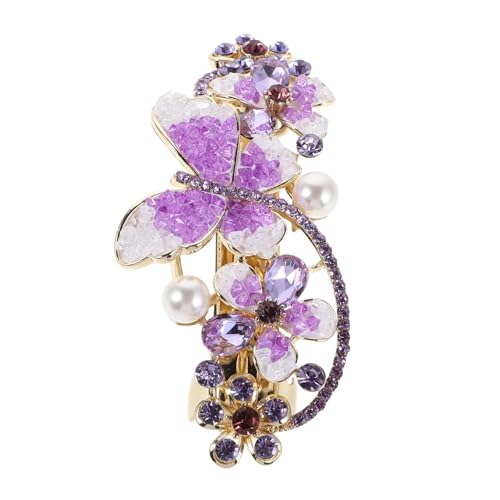 PartyKindom Pferdeschwanzhalter Mit Schmucksteinen Haarspange Mit Strass Für Damen Frühling Haarschmuck Kopfschmuck Für Hochzeit Federmechanismus Edelstein Design von PartyKindom