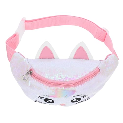 PartyKindom Pailletten-hüfttasche Für Junge Mädchen Glitzernde Handytasche Süße Lauftasche Campingtasche Mit Katzenstickerei Kawaii-Tasche Für Mädchen Umhängetasche Mit von PartyKindom
