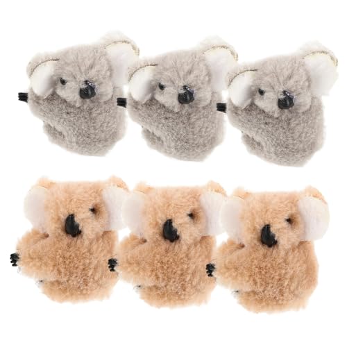 PartyKindom Süße Koala-Haarspangen Für Mädchen 6 Stück Plüsch-Finger-Koala-Stofftier-Clips Kreative Ornamente Haarspangen Mädchen-Haar-Accessoires Für Frauen Und Mädchen Die Täglich Clips von PartyKindom