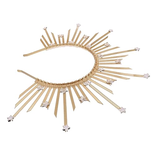 PartyKindom Sunburst Krone Stirnband für Damen Goldene Gothic Kopfbedeckung mit Spike Design für Halloween Partys Hochzeiten und Fotografie Handwerkskunst Leicht von PartyKindom