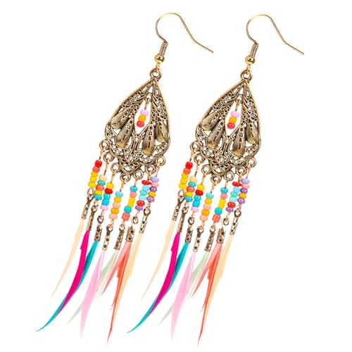 PartyKindom Tassel Ohrringe Damen Lange Quasten Ohrhänger Modisch Leicht Allergikerfreundlich Für Party Alltag von PartyKindom