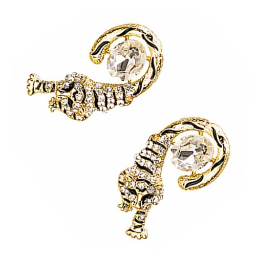 PartyKindom Tiger Ohrstecker Damen Tiger Ohrhänger mit Funkelnden Zirkonia Leichtes Legierungs Material Langlebig und Angenehm zu Tragen Geeignet für Alltag Shopping und Business Look PartyKindom Tiger Ohrstecker Damen Tiger Ohrhänger mit Funkelnden Zirkonia Leichtes Legierungs Material Langlebig und Angenehm zu Tragen Geeignet für Alltag Shopping und Business Look von PartyKindom
