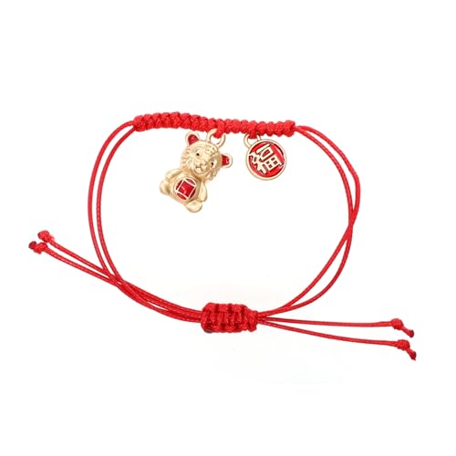 PartyKindom Tiger Year Rope Bracelet mit Einstellbarem Tigeranhänger Handgefertigtes Glücksarmband für Erwachsene und Verstellbares Amulett für Neujahr Geburtstag und Schutz PartyKindom Tiger Year Rope Bracelet mit Einstellbarem Tigeranhänger Handgefertigtes Glücksarmband für Erwachsene und Verstellbares Amulett für Neujahr Geburtstag und Schutz von PartyKindom