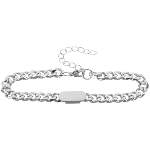 PartyKindom Titanstahl Armband für Herren und Damen Langlebiges Verblassungsfreies Link design mit Drachenknochenstruktur Personalisierbar zum Gravieren Modisches Unisex schmuckstück für von PartyKindom