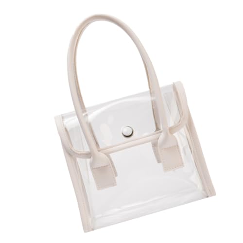 PartyKindom Transparente Jelly Handtasche Damen PVC Jelly Tote Bag Leichte Strapazierfähige Umhängetasche für Alltag Shopping Reisen und Freizeit Weiße Sommer Kollektion von PartyKindom