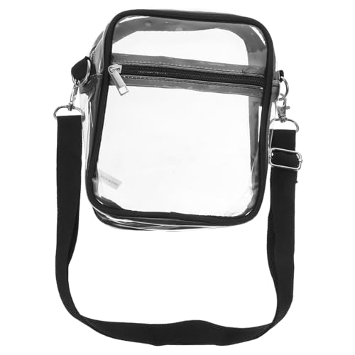 PartyKindom Transparente Mini Umhängetasche Damen Kleine Schultertasche Modisch Klar Crossbody Bag Schwarz Für Alltag Freizeit Bar Club Wochenende von PartyKindom
