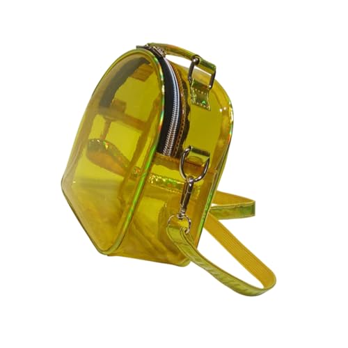 PartyKindom Transparente Umhängetasche Damen PVC Crossbody Bag Modisch Vielseitig Gelb Leichter Schultertasche für Alltag Shopping Party Freizeit von PartyKindom