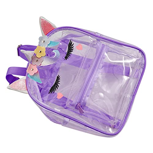 PartyKindom Transparenter Rucksack Mit Einhorn-Muster Für Mädchen Durchsichtige Schulranzen-Tasche Aus Kunststoff Genug Für Bücher Federmäppchen Und Wasserflaschen von PartyKindom