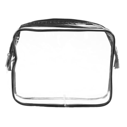 PartyKindom Transparentes PVC Kosmetiktaschen mit Reißverschluss Multifunktional als Kulturbeutel und Organizer für Reisen Sport und Alltag Schwarze Durchsichtige Tasche von PartyKindom