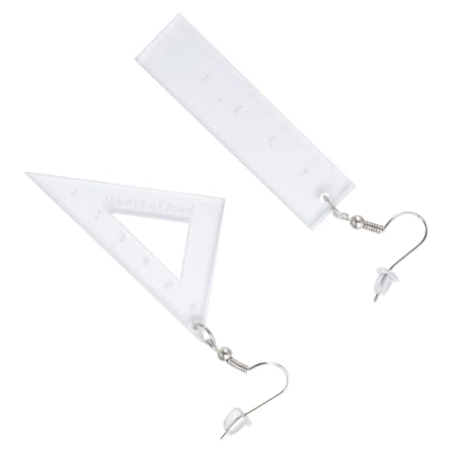 PartyKindom Triangular Ruler Ohrhänger Transparent Leichtgewichtige Ruler Dangle Ohrringe Damen Modisches Design Für Alltag Büro Festliche Anlässe Geschenkidee von PartyKindom