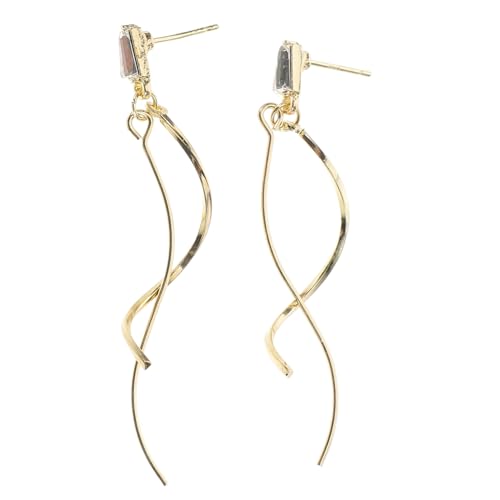 PartyKindom Twisted Wire Ohrringe Damen Lang Ohrhänger Spiralförmig Elegant Modisch Schmuck Für Frauen Mädchen Vielseitig Stylisch von PartyKindom