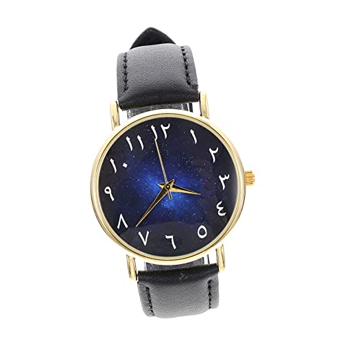 PartyKindom Uhr Mit Arabischen Ziffern Für Herren Und Kunstleder Armbanduhr Verstellbares Armband Modisches Design Für Erwachsene von PartyKindom