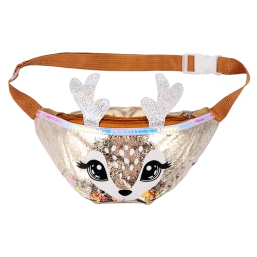 PartyKindom Umhängetasche Hüfttasche Fawn Form Niedliche Mädchen Mode Aufbewahrungstasche für Handy Lippenstift Kosmetik Vielseitig als Schulter und Geldbörse Geeignet Goldfarben von PartyKindom